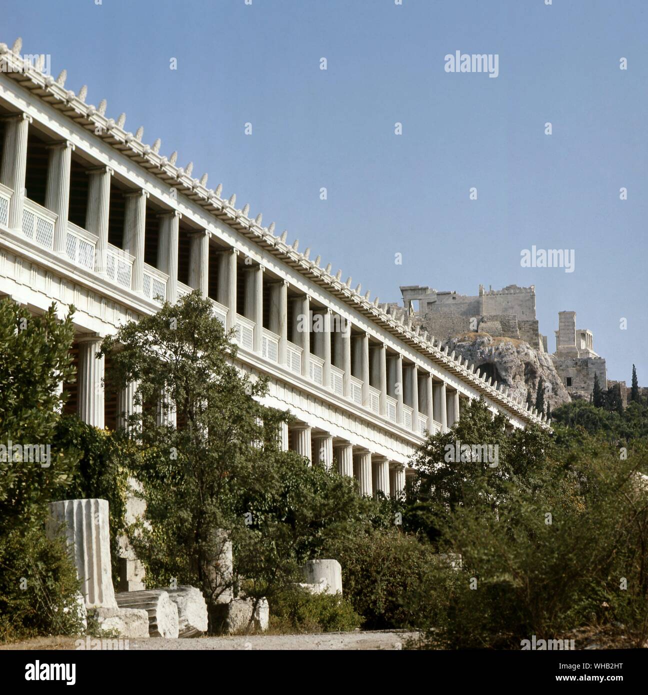 Greece: Archaeology: Athens Stoa of Attalos II, part of the Agora. Stock Photo