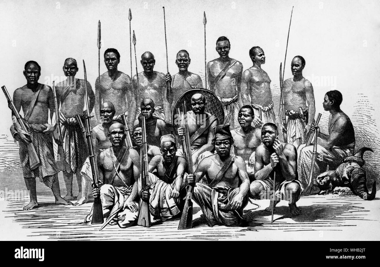 African Adventure. Speke's Faithfuls - J. H. Speke (J H Speke). Journal of the Discovery of the Source of the Nile 1863/4. Speke, John Hanning 1827-1864 (author). Stock Photo