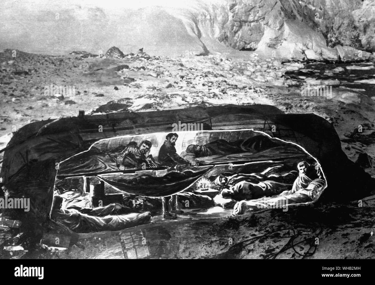 The living quarters on Elephant Island 1916 Stock Photo - Alamy