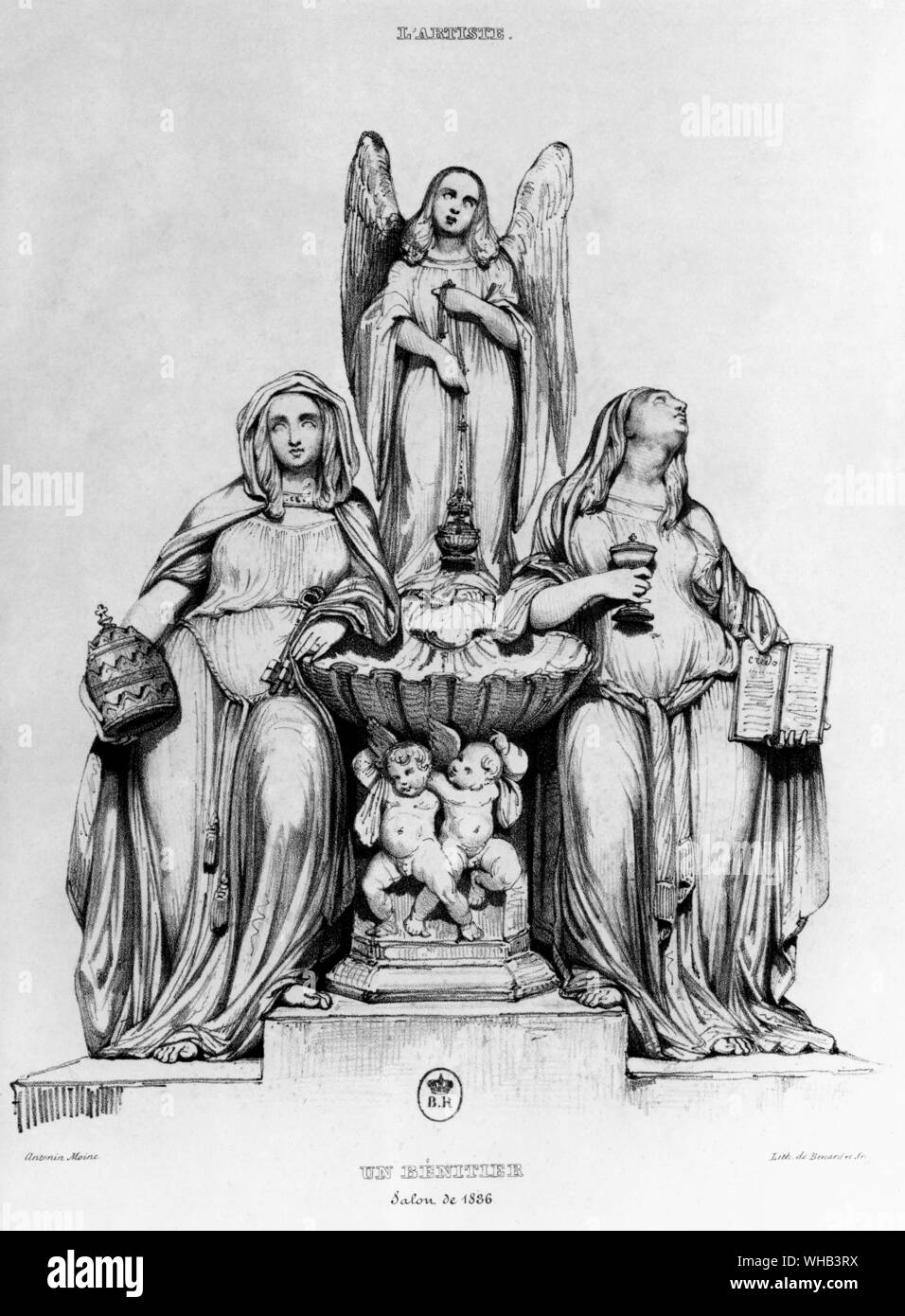 An illustration of a water bath within a French Church Stock Photo Alamy