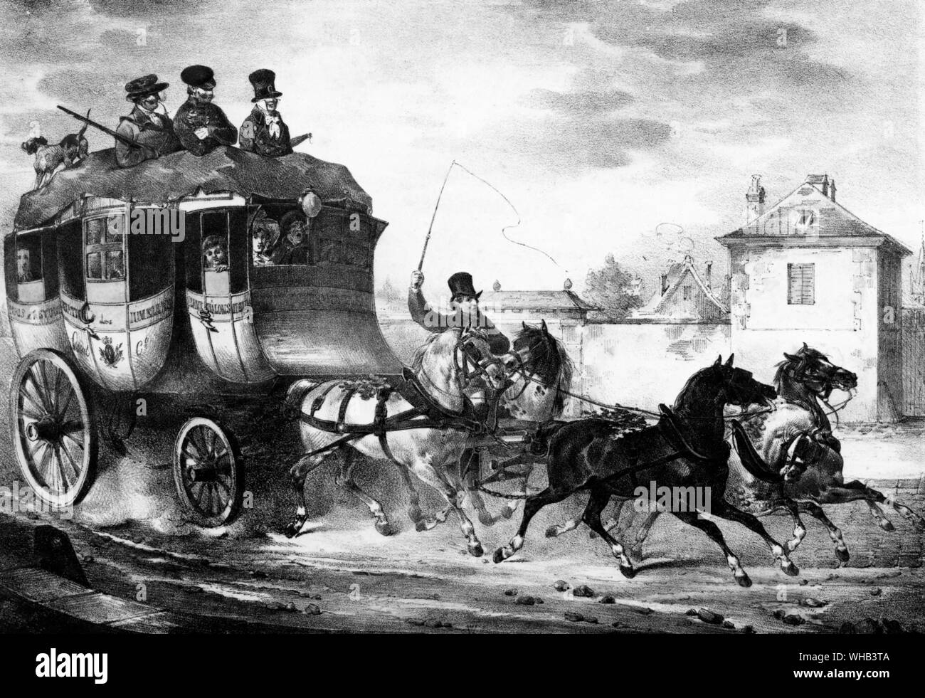 Les Jumelles, 1824. Transporting Parisians Stock Photo