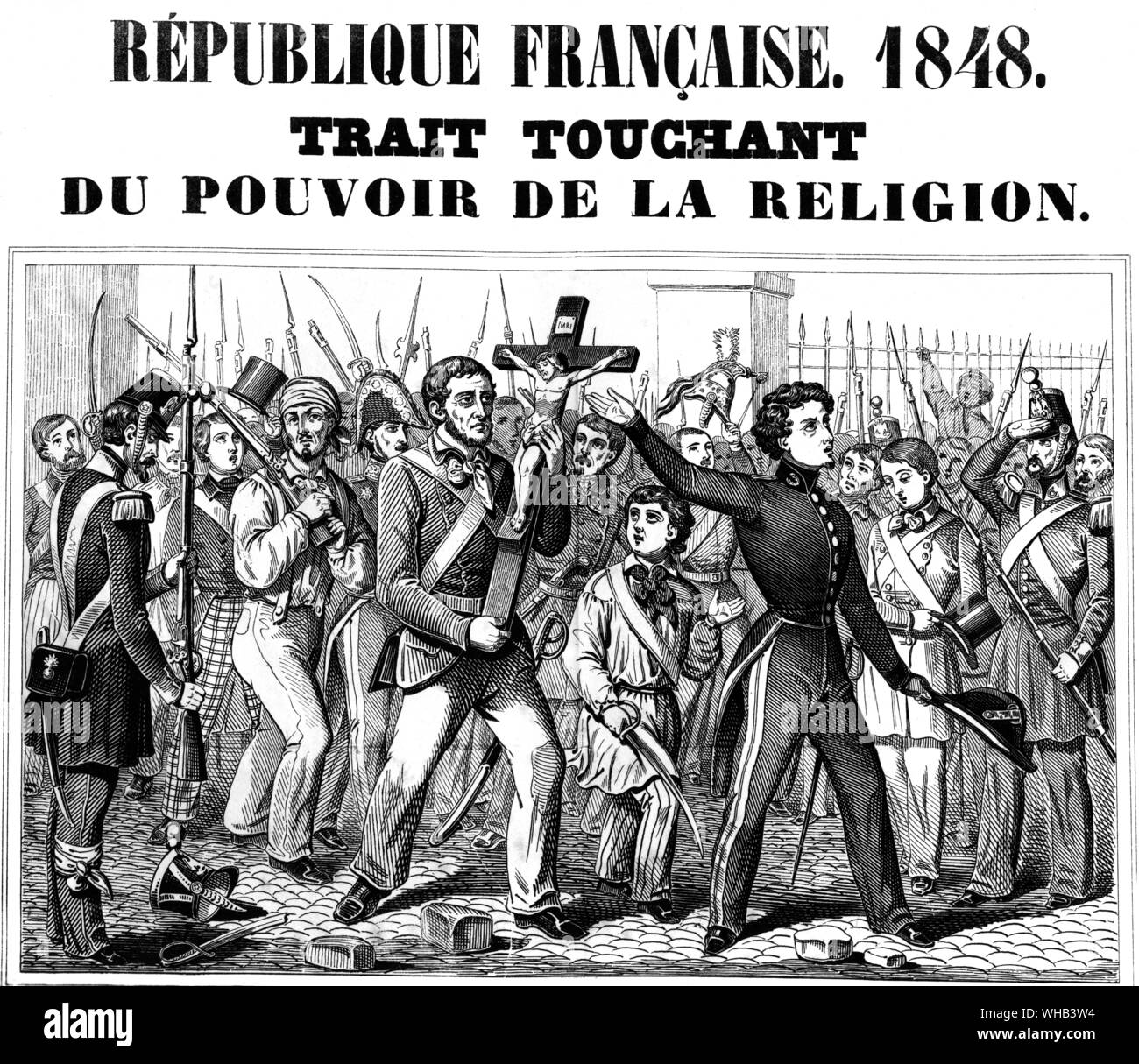 The Republic of France, 1848. A Religious demonstration Stock Photo
