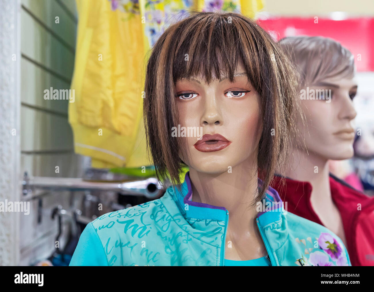 Female mannequin in a clothing store. Trading equipment female