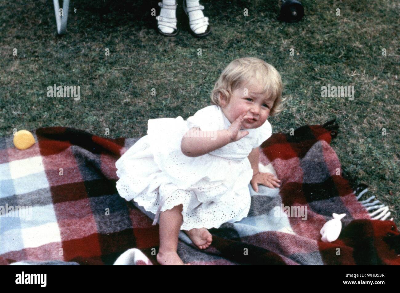 Diana Frances Spencer in as a toddler. Born 1 July 1961 at Sandringham. Became Lady Diana Spencer in 1975. Engaged to Prince Charles 24 February 1981. Married to Prince Charles 29 July 1981. Separated from Charles 9 December 1992. Divorced 28 August 1996. Died 31 August 1997 in Paris. Stock Photo