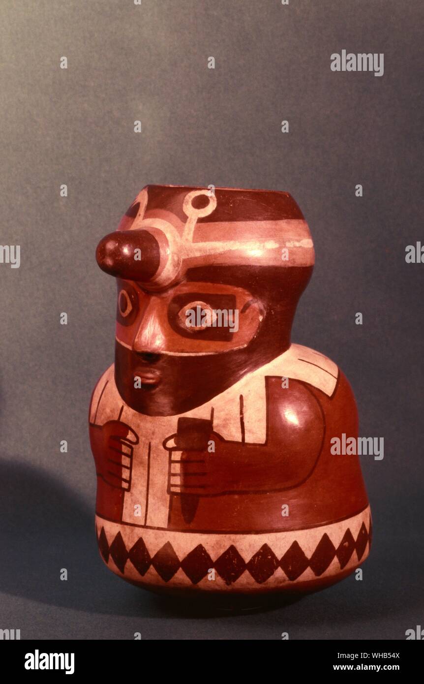 Ceramic vase from Nazca Civilisation , Peru , South America Stock Photo