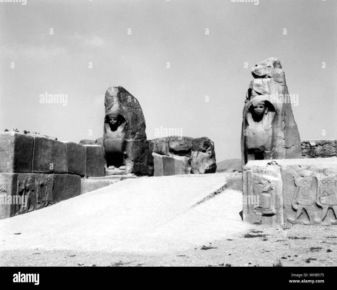 Hittites - ruins of Huttusus - similar to the Lion Gate at Hattusa (Hattusha) in the ruins of the Hittite Empire near the town of Bogazkale, north-east Central Anatolia, Turkey.. . . Stock Photo