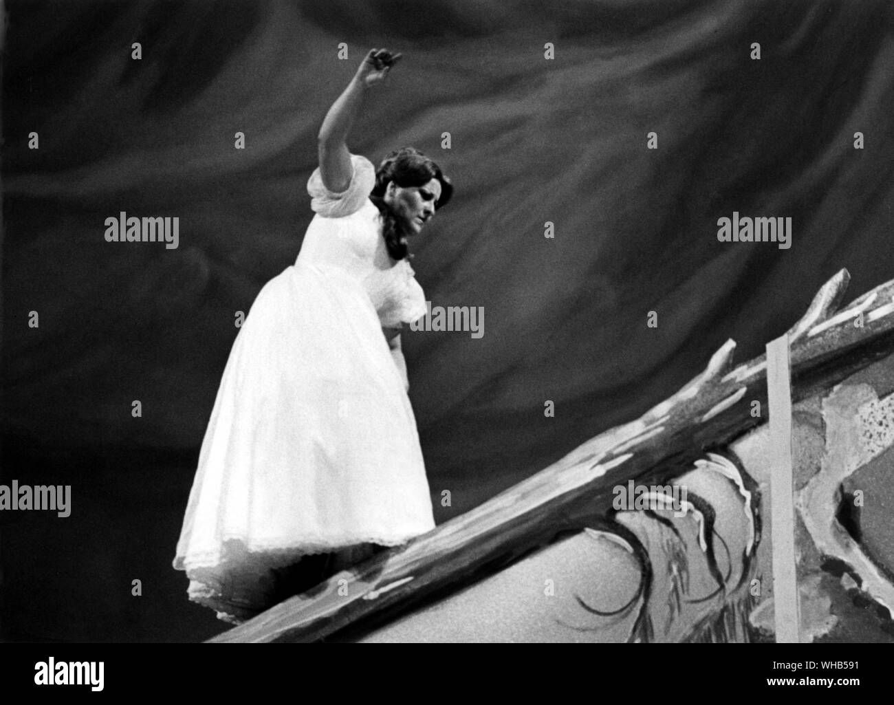 Luciana Serra  as La Sonnambula (The Female Sleepwaker) Opera  . Stock Photo