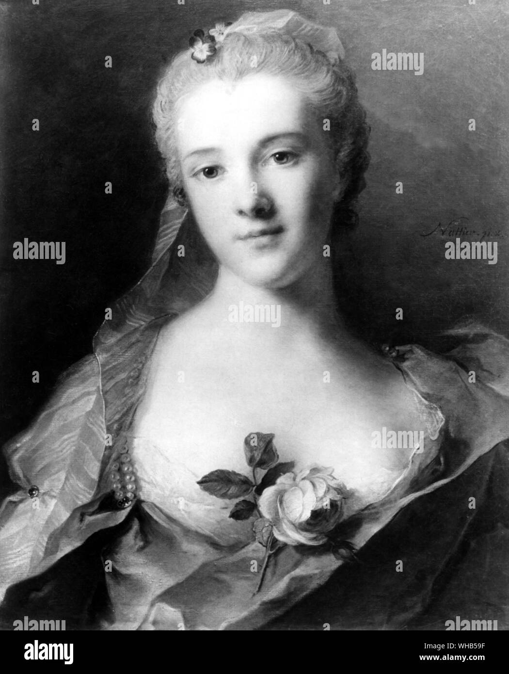 Manon Balletti - actress and engaged to Giacomo Casanova . Painting by Jean-Marc Nattier 1757 Stock Photo