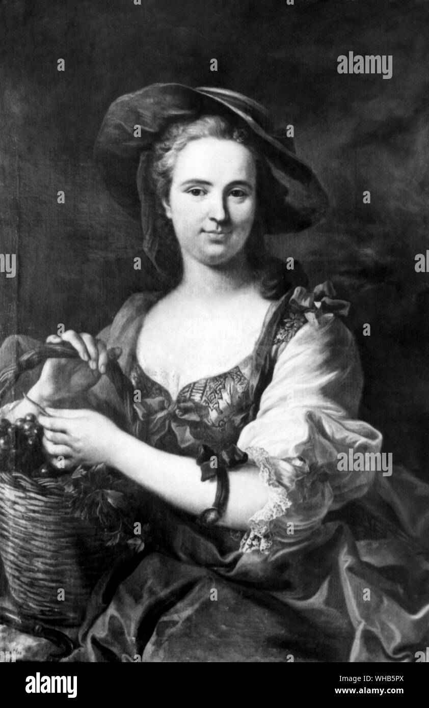 Jeanne Marie de Margalet - portrait of a woman with a basket of grapes probably Henriette Casanovas great love Stock Photo