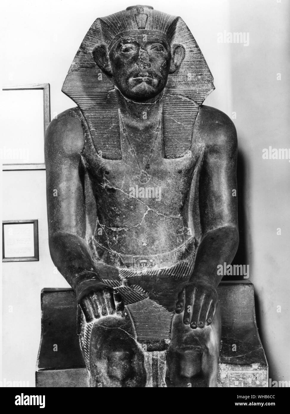 Sphinx of Senusret III Middle Kingdom XII Dynasty (1878-1843 BC ?) - Khakhaure Senusret III (also written as Senwosret III or Sesostris III) was a pharaoh of Egypt. He ruled from 1878 BC to 1839 BC, and was the fifth monarch of the Twelfth Dynasty of the Middle Kingdom. He was a Great Pharaoh of the twelfth Dynasty and is supposed to be the most powerful Egyptian ruler of this time. For this, he is regarded as one of the sources for the legend about Sesostris.. Stock Photo