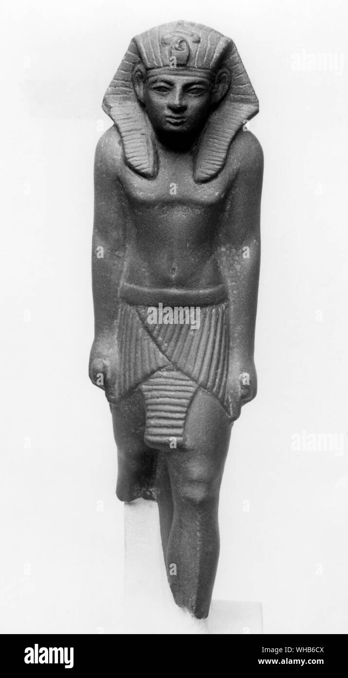 Schist statuette of Meriankhra Mentuhotpe from Karnak XIII dynasty 1700 BC - second intermediate period.. Stock Photo