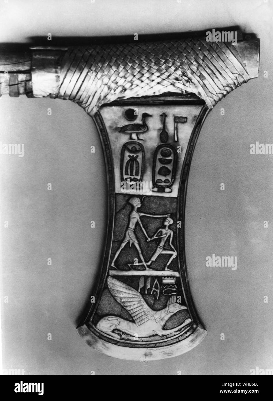Ceremonial Battle-axe of Amosis I New Kingdom XVIII dynasty 1570-1545 BC - Ahmose I was a pharaoh of ancient Egypt and the founder of the Eighteenth dynasty.. Stock Photo