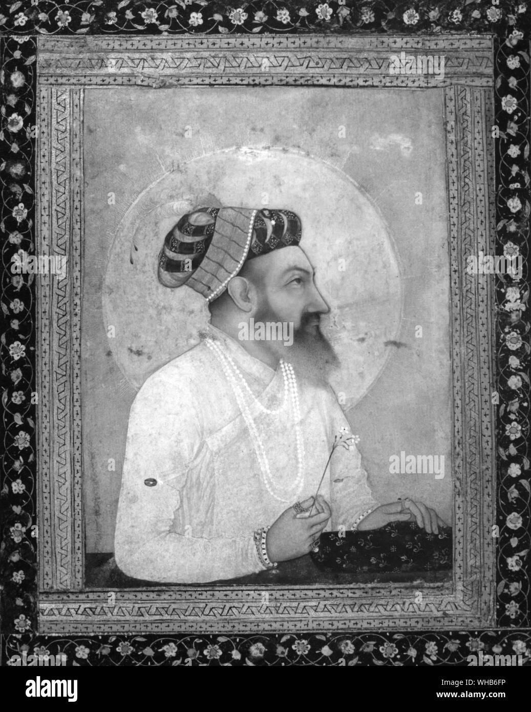 Shah Jahan near the end of his reign c. 1650. Stock Photo