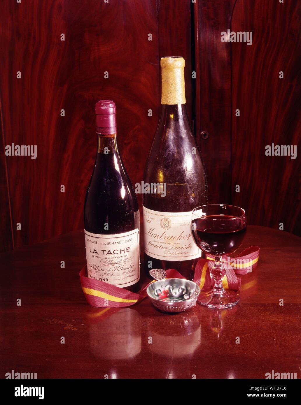 Wine bottles and glass. Stock Photo