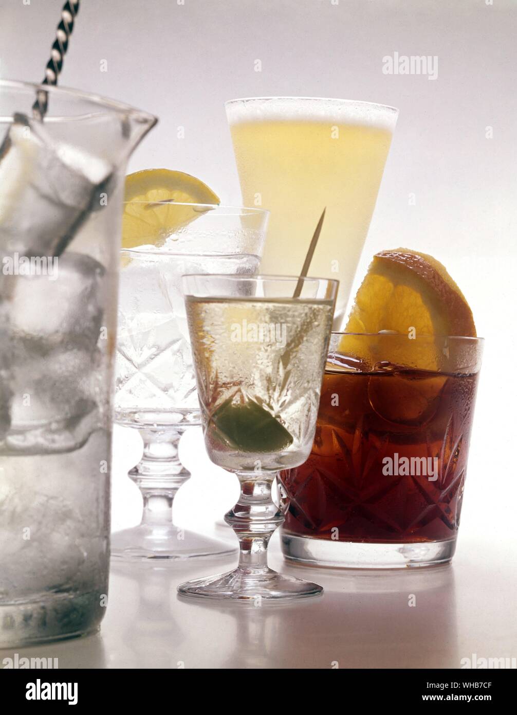 Alcoholic drinks in glasses. Stock Photo
