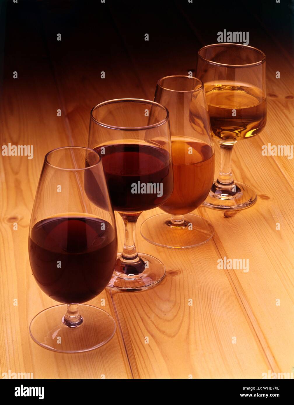 Alcoholic drinks in glasses. Stock Photo