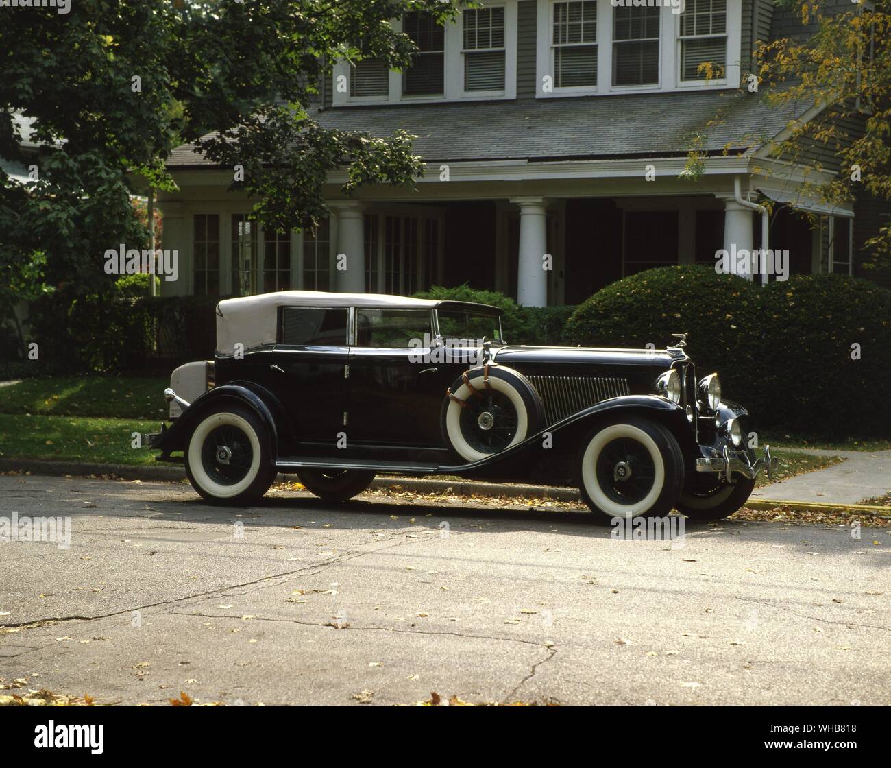 Transport Road 1932. Auburn 12-161A Phaeton Sedan. Stock Photo