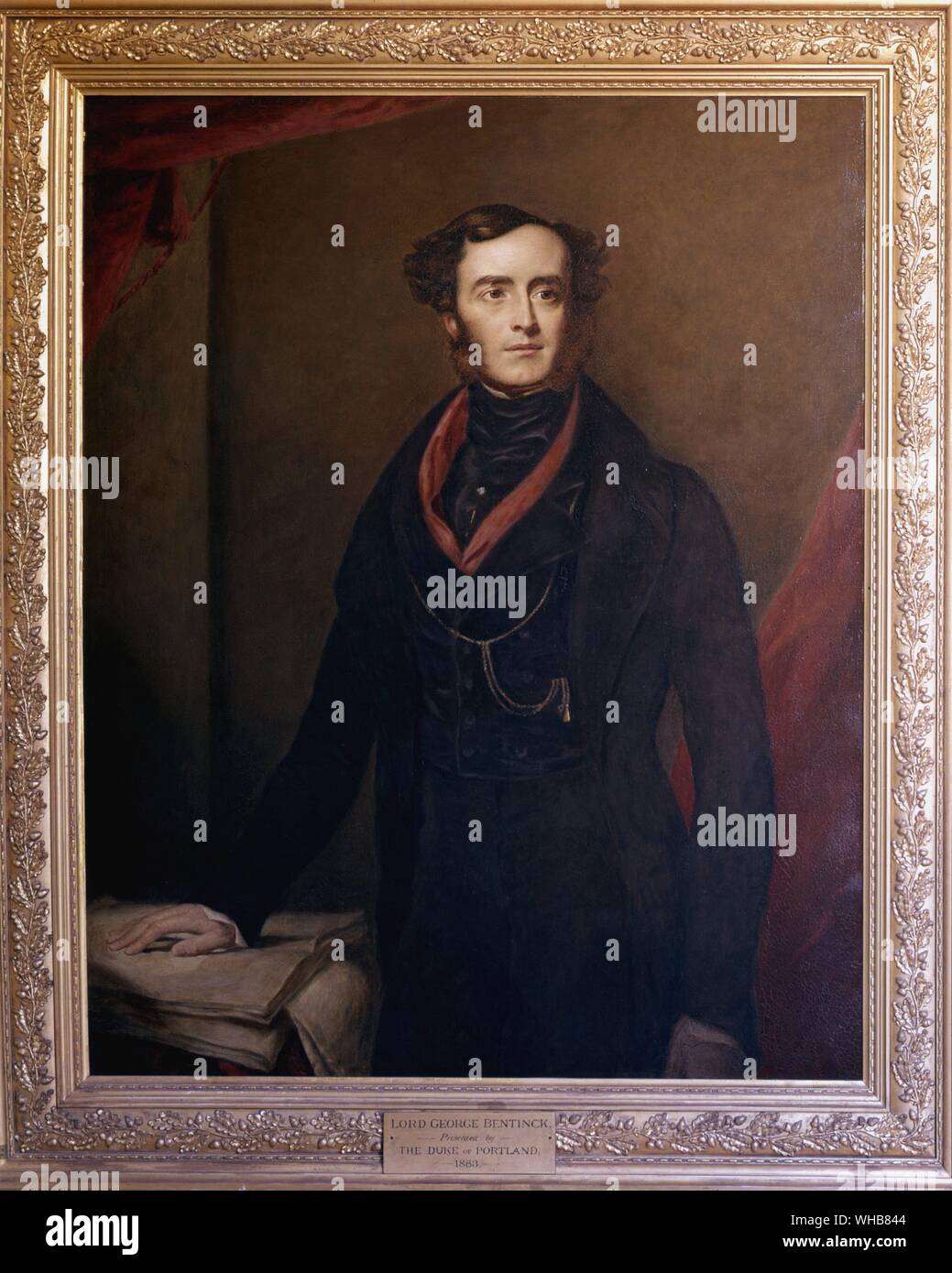 Lord ( William ) George Frederick Cavendish Scott Bentinck :  English Conservative politician and racehorse owner  . Portrait by Samuel Lane 1836 Stock Photo