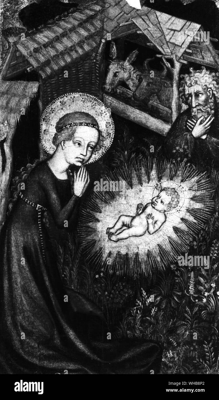 Rainbird ART - Anbetung des Kindes - The Adoration of the Child. Augsburger Meister 1410. . Stock Photo