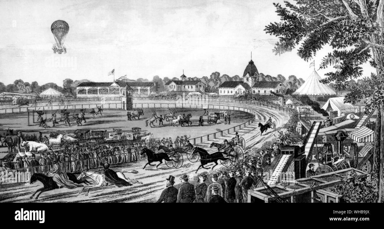 Section of poster of the Iowa State Fair at Des Moines . 1884. Stock Photo