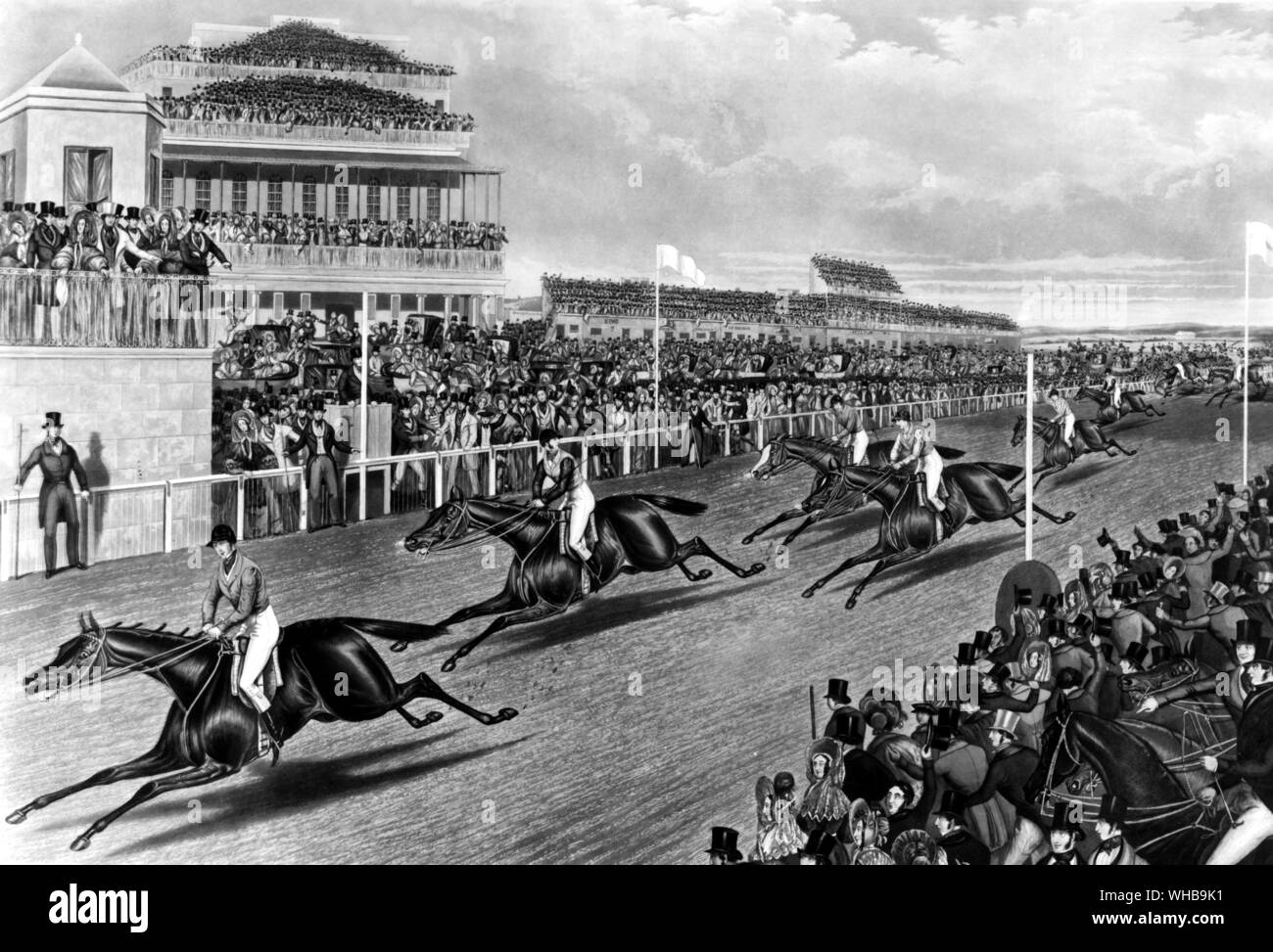 Liverpool Grand Steeple Chase , 1839 , by Charles Hunt Stock Photo