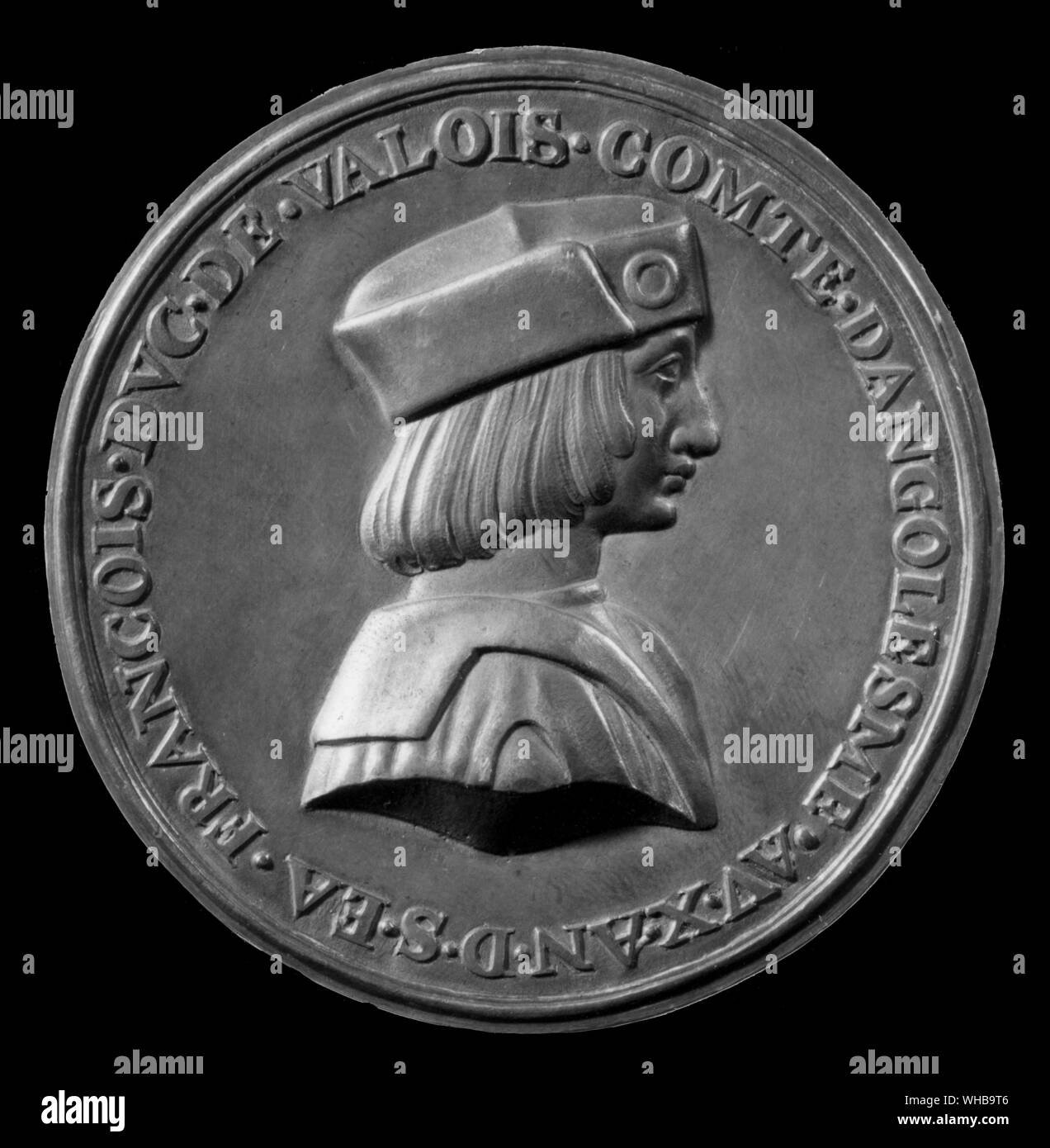Medallion of Francois aged ten . 1504 Stock Photo