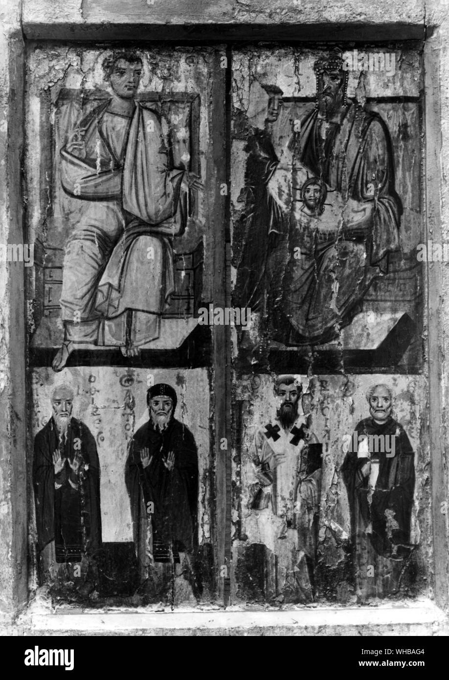 King Abgar and Saints , 8th Century. The Monastery of St Catherine , Mount Sinai , Egypt Stock Photo