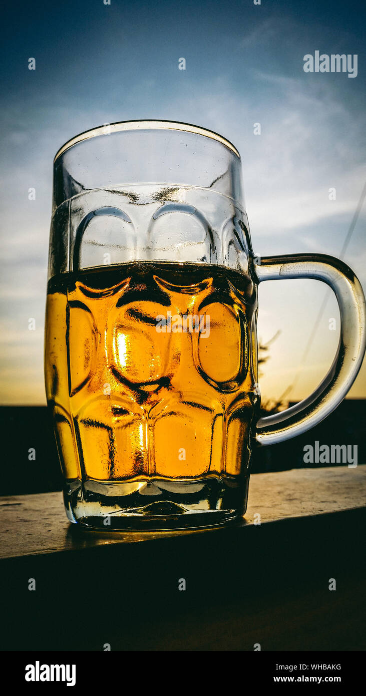 Close-up Of Beer Glass Stock Photo