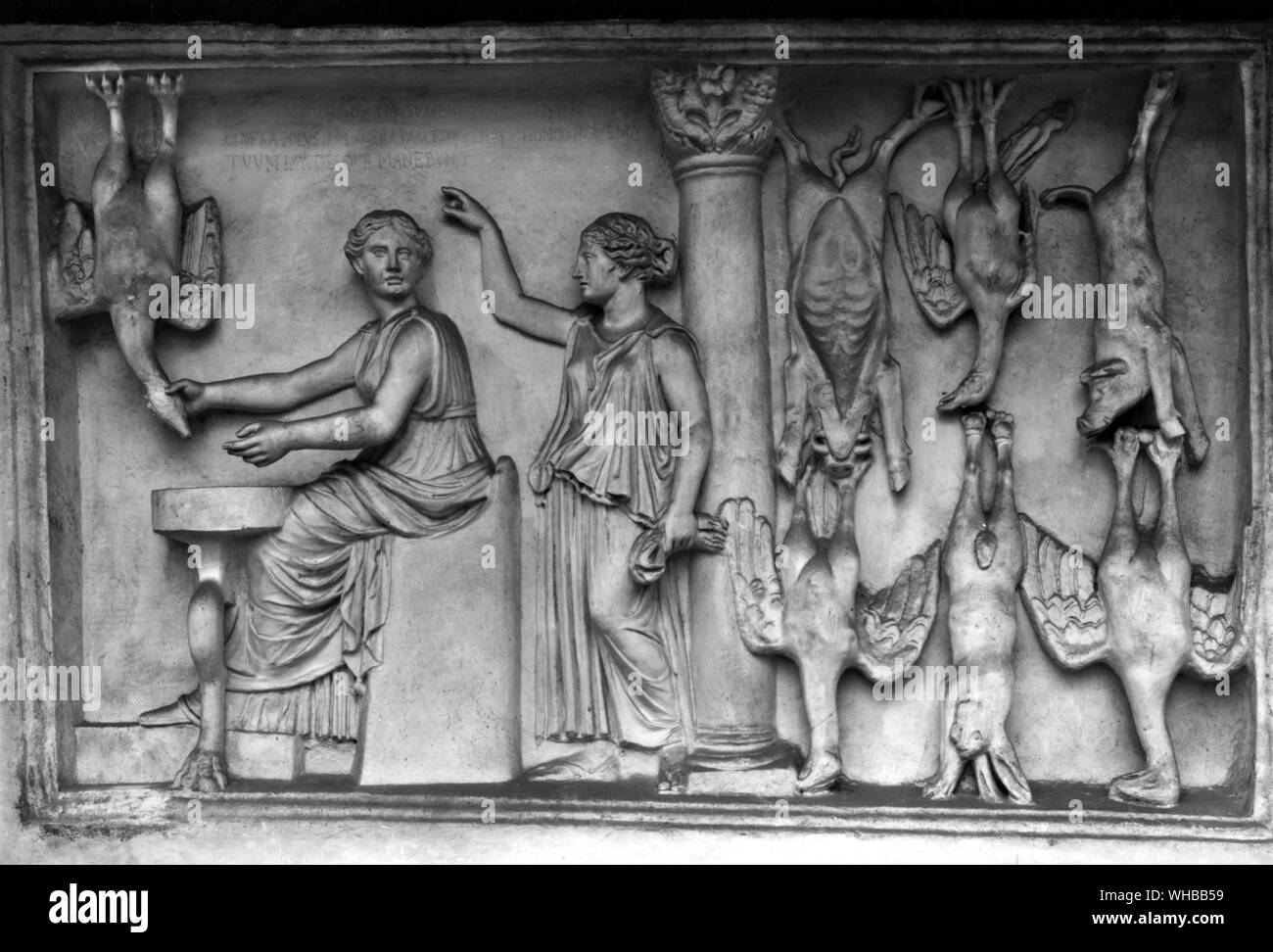 Greek Relief from the Torlonia Museum , Rome , Italy. Stock Photo