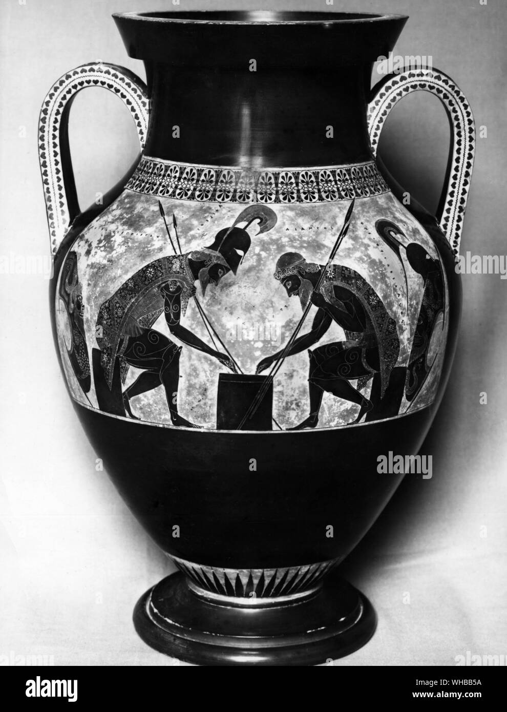 Amphora of Exekias , c 540 - 530 BC. The Vatican Museums and Galleries , Rome , Italy. Stock Photo