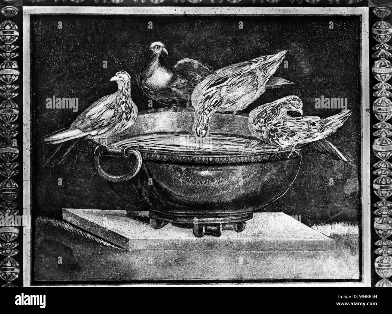 Mosaic of Doves , Roman copy , c 130 AD. The Capitoline Museums and Gallery , Rome , Italy. Stock Photo
