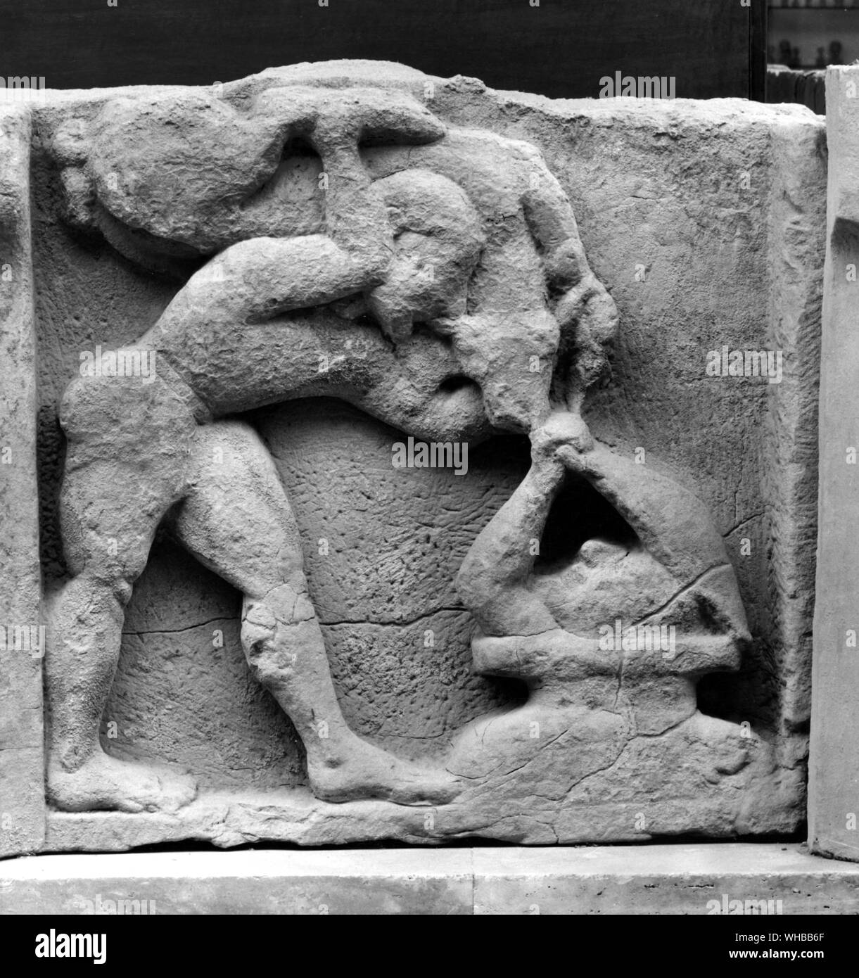 Relief from Treasury , Heraion of Lucania , Foce del Sele , 560 BC Stock Photo