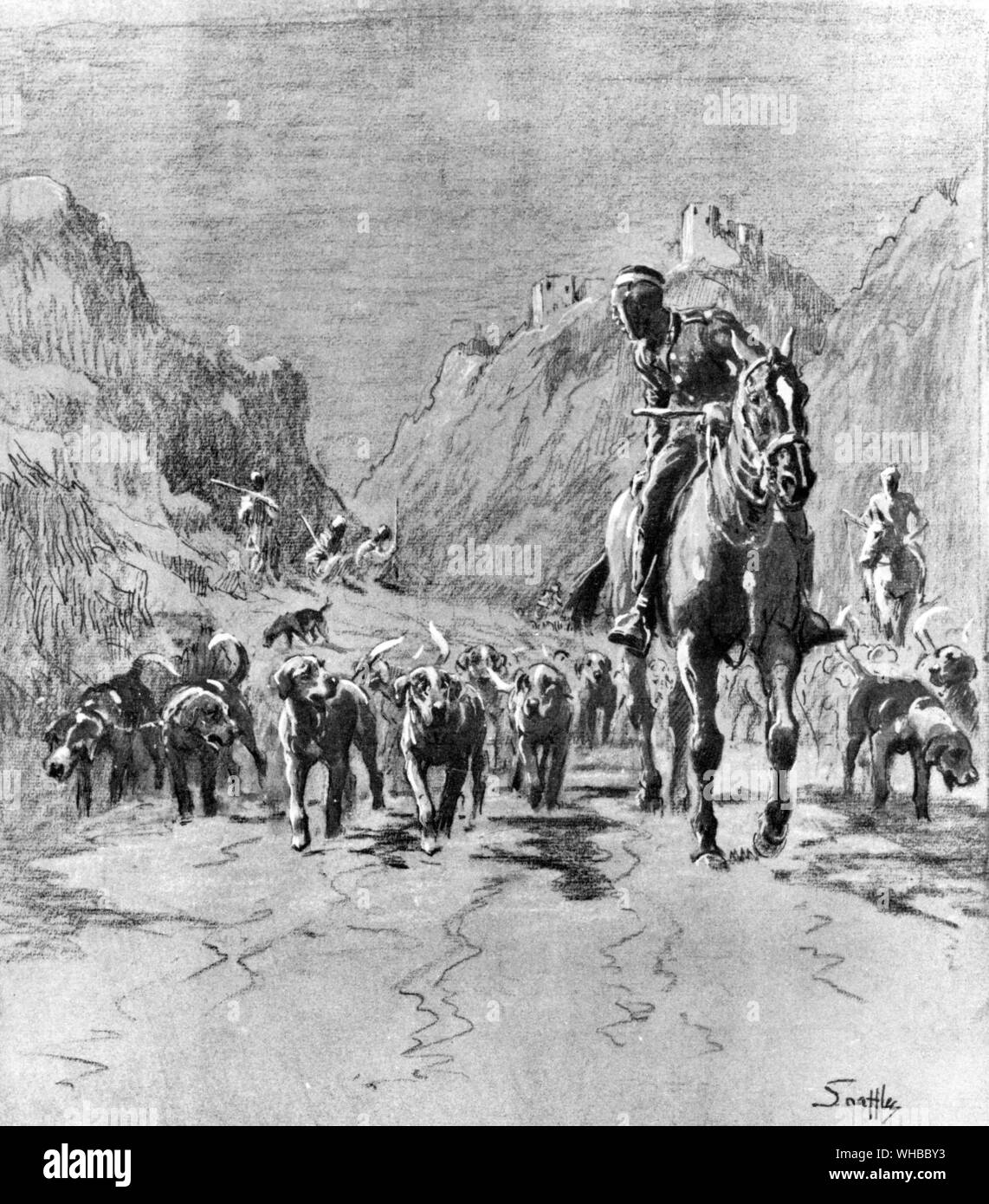 The Trek Through The Khyber Pass 1880. Peshawar Vale Hunt India Stock Photo