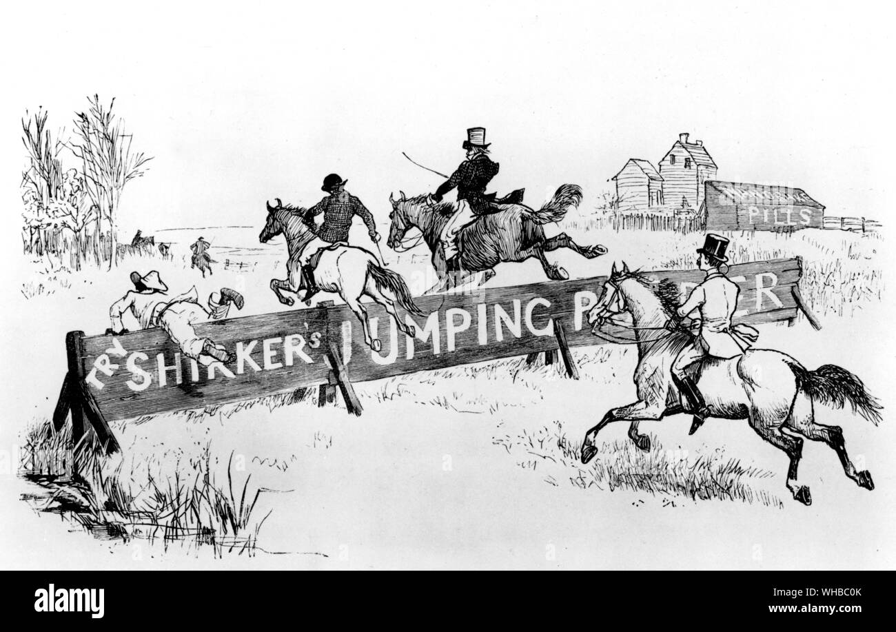 Foxhunting in America  Gleanings From the Graphic by Randolph Caldecott 1886 his last Graphic picture published London, Glasgow & New York 1888 Stock Photo