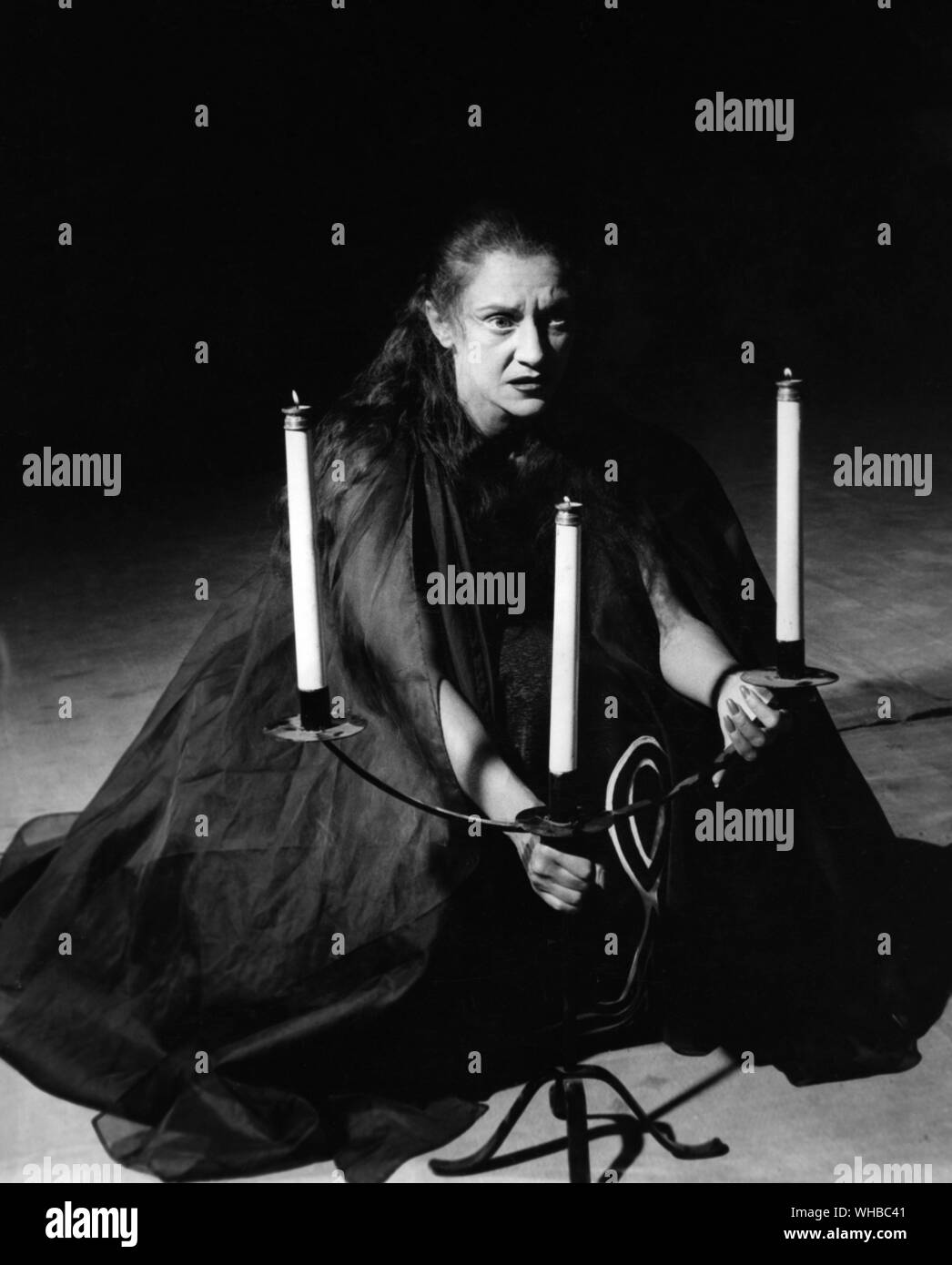 Maria Casares as Lady Macbeth . the sleep walking scene . . The full extent of Lady Macbeth’s guilt is shown in the sleepwalking scene Stock Photo