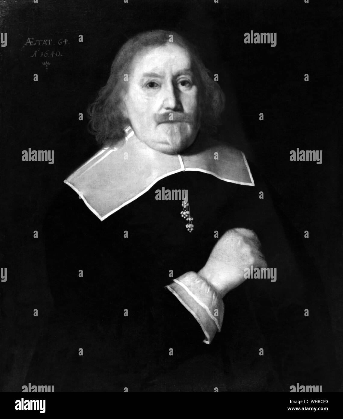 John Lowin : portrait 1640 , part of Shakespeares own company and one of the King's Men Stock Photo