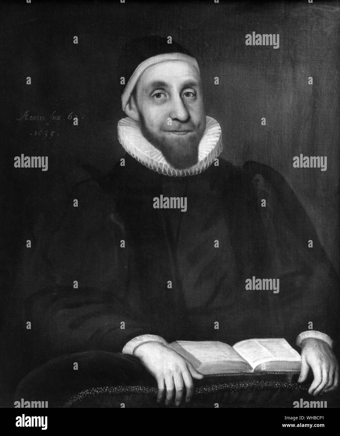 Robert Burton , from an oil painting by Gilbert Jackson , 1635 . The expression of that wry humorist , belies the fact that he anatomised another kind of Elizabethan humour , melancholy Stock Photo