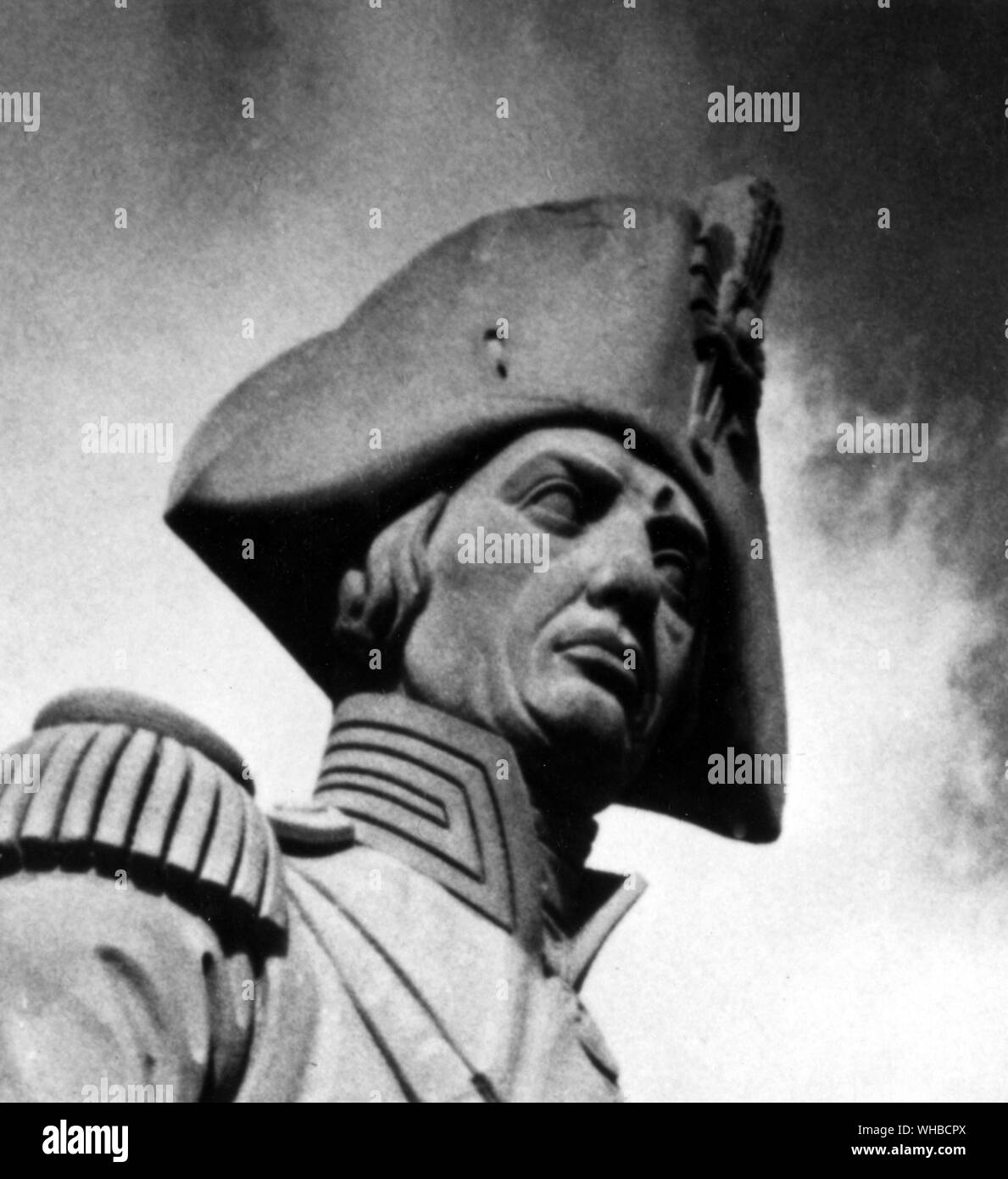 Close of a statue of Lord Nelson Stock Photo