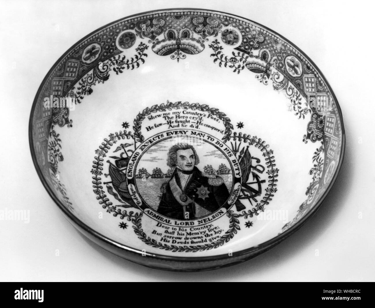Staffordshire bowl commemorating death of Nelson Stock Photo