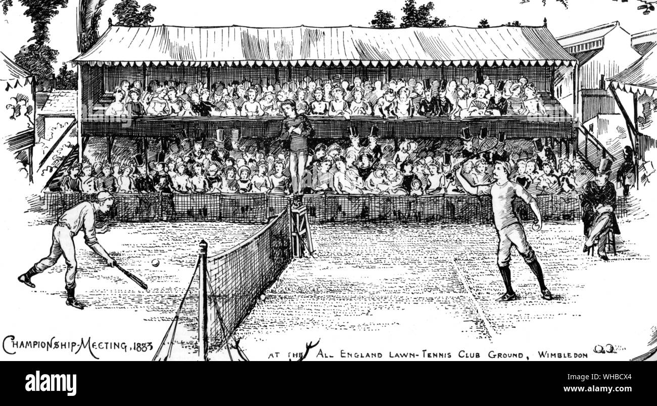 Championship Meeting 1883 - All England Lawn-Tennis Club Ground, Wimbledon.. Stock Photo