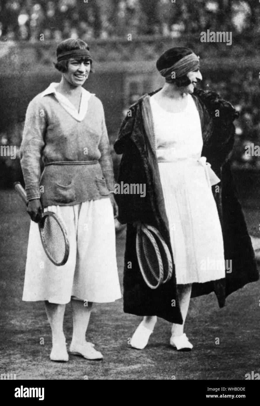 Suzanne Lenglen (1899 - 03 Jun 1926) - Suzanne Rachel Flore Lenglen (24 May 1899 4 July 1938) was a French tennis player who won 31 Grand Slam titles from 1914 through 1926. A flamboyant, trendsetting athlete, she was the first female tennis celebrity and one of the first international female sport stars, named La Divine (the divine one) by the French press.. Stock Photo