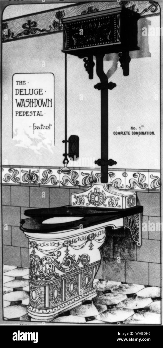 The deluge washroom pedestal patent - complete combination.. Stock Photo