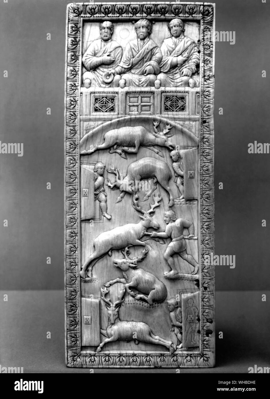 The Venetio Panel - Elk fight 9th Century Stock Photo