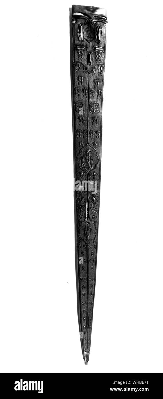 The elaborate scabbard of Cesare Borgia's parade sword , used to crown King Federigo of Naples Stock Photo