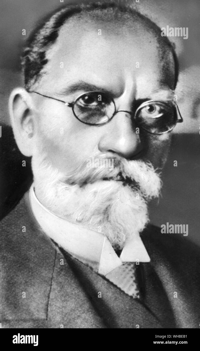 Edmund Husserl was the principal founder of phenomenology  and thus one of the most influential philosophers of the 20th century Stock Photo