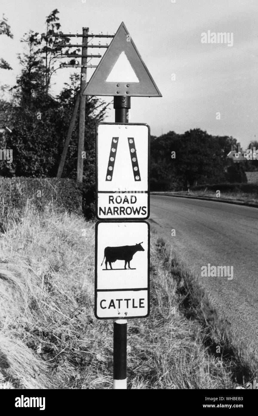 The Great North Road on the A1 - roadside sign. Stock Photo