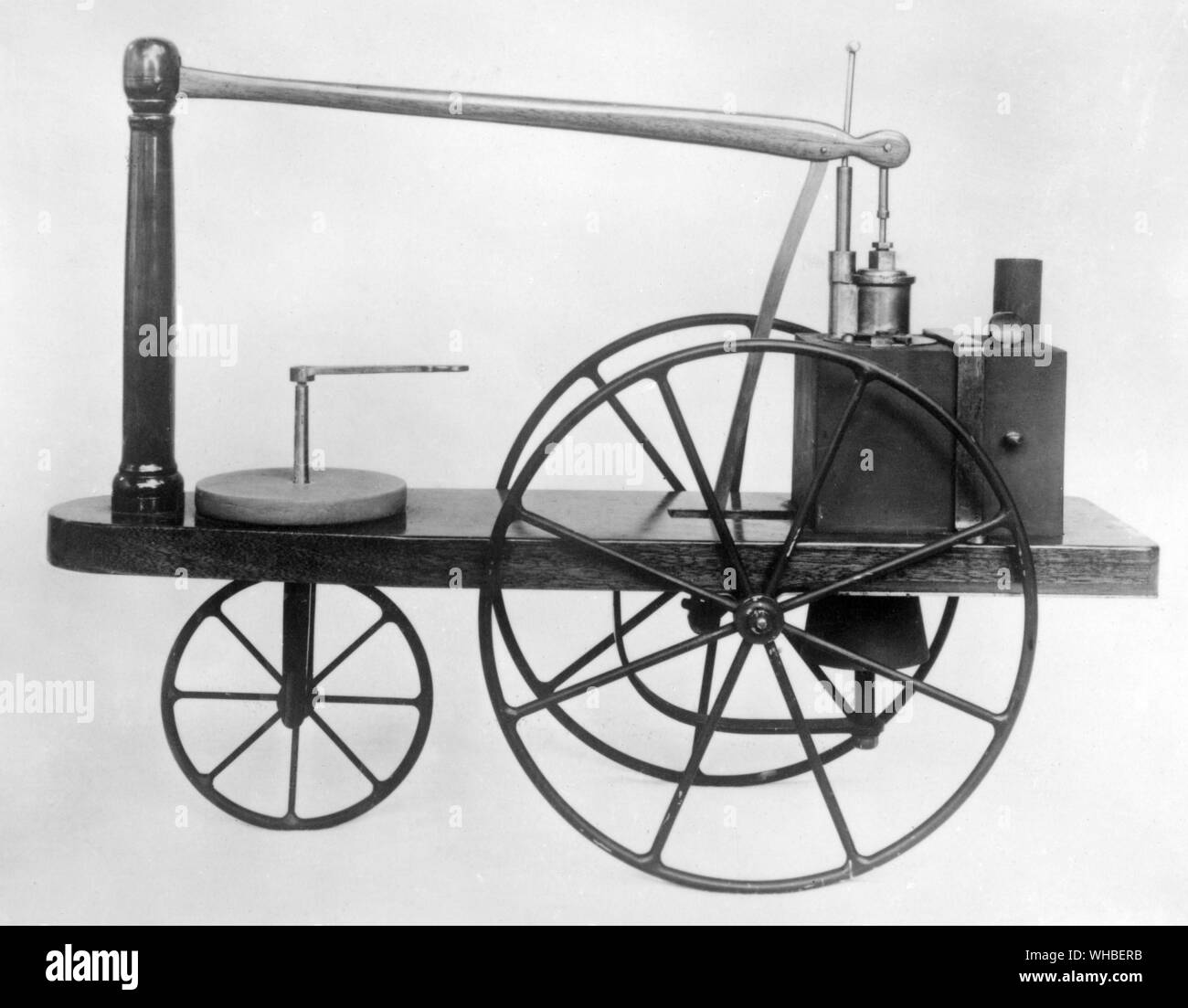 Murdock's Locomotive Model of 1784-6 of Watt 's firstdesign for a locomotive.. William Murdoch (sometimes spelled Murdock) (August 21, 1754 - November 15, 1839) was a Scottish engineer and inventor. It is believed that his name was Anglicised to Murdock when he moved to England. He was employed by the firm of Boulton and Watt and worked for them in Cornwall as a steam engine erector for ten years, spending most of the rest of his life in Birmingham. He was the inventor of gas lighting in the early 1790s and coined the term gasometer. He also made a number of innovations to the steam engine, Stock Photo