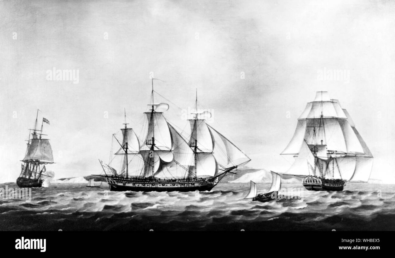 Merchant vessel in the service of the East India Company - Swallow - 1782. Stock Photo