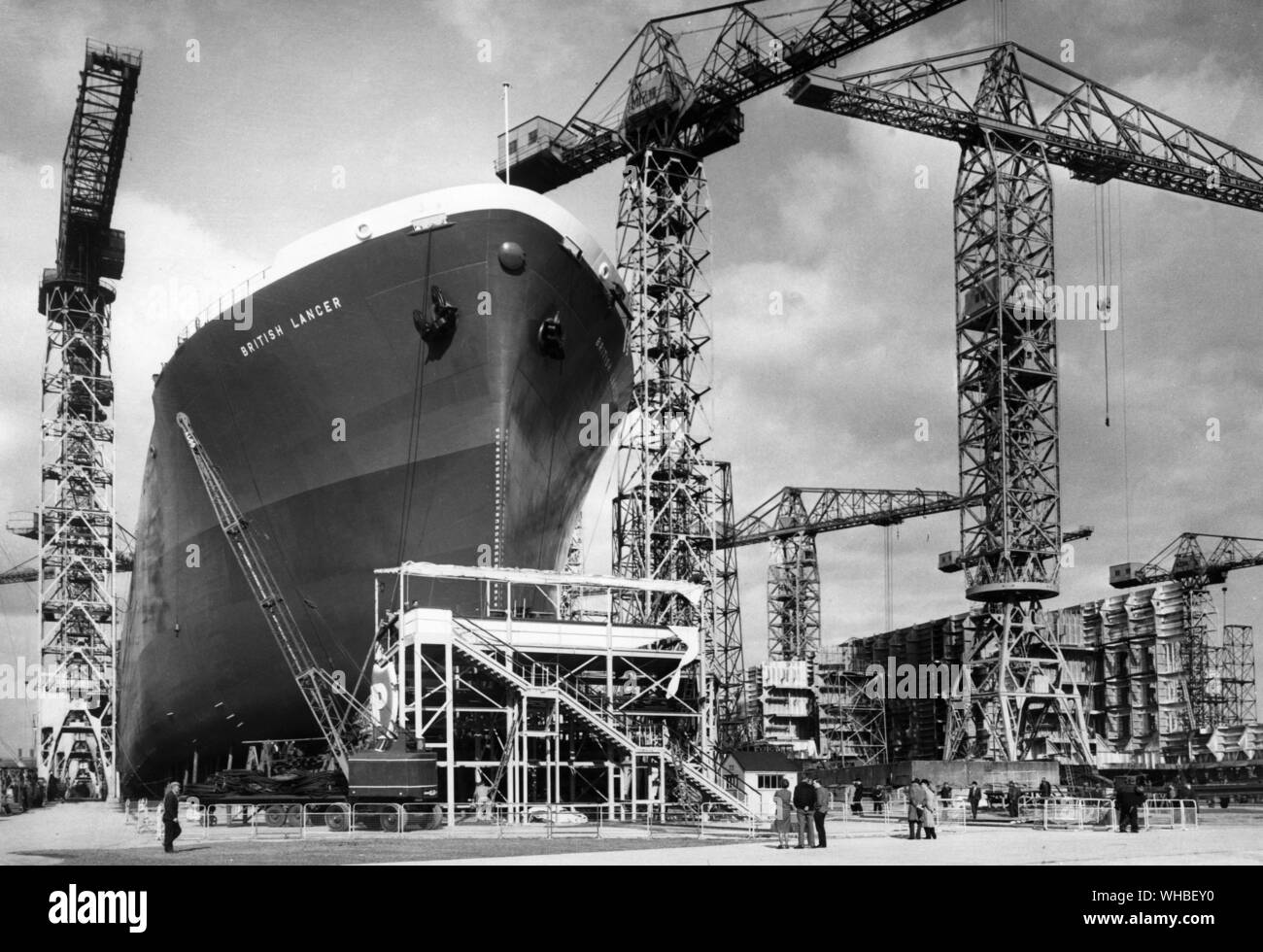 Vessels under construction at Harland & Wolff's Musgrave Yard in Belfast. Stock Photo