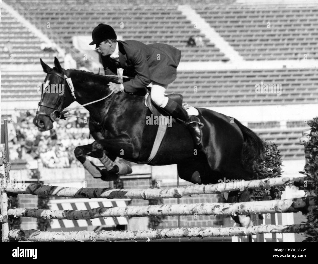 David Barker riding Franco during the Grand Prix Eventing of the Olympic Games in the Olympic Stadium Rome Stock Photo